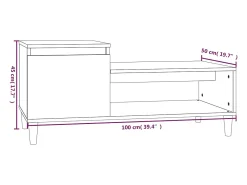 Discount vidaxl Mesa de centro 100x50x45 cm derivados madeira sonoma Cinzento