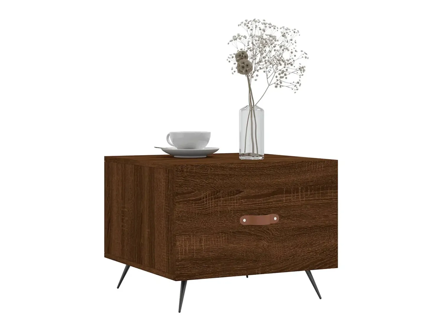 Mesa De Centro* Mesa de centro 50x50x40 cm derivados madeira carvalho PT451733 Castanho
