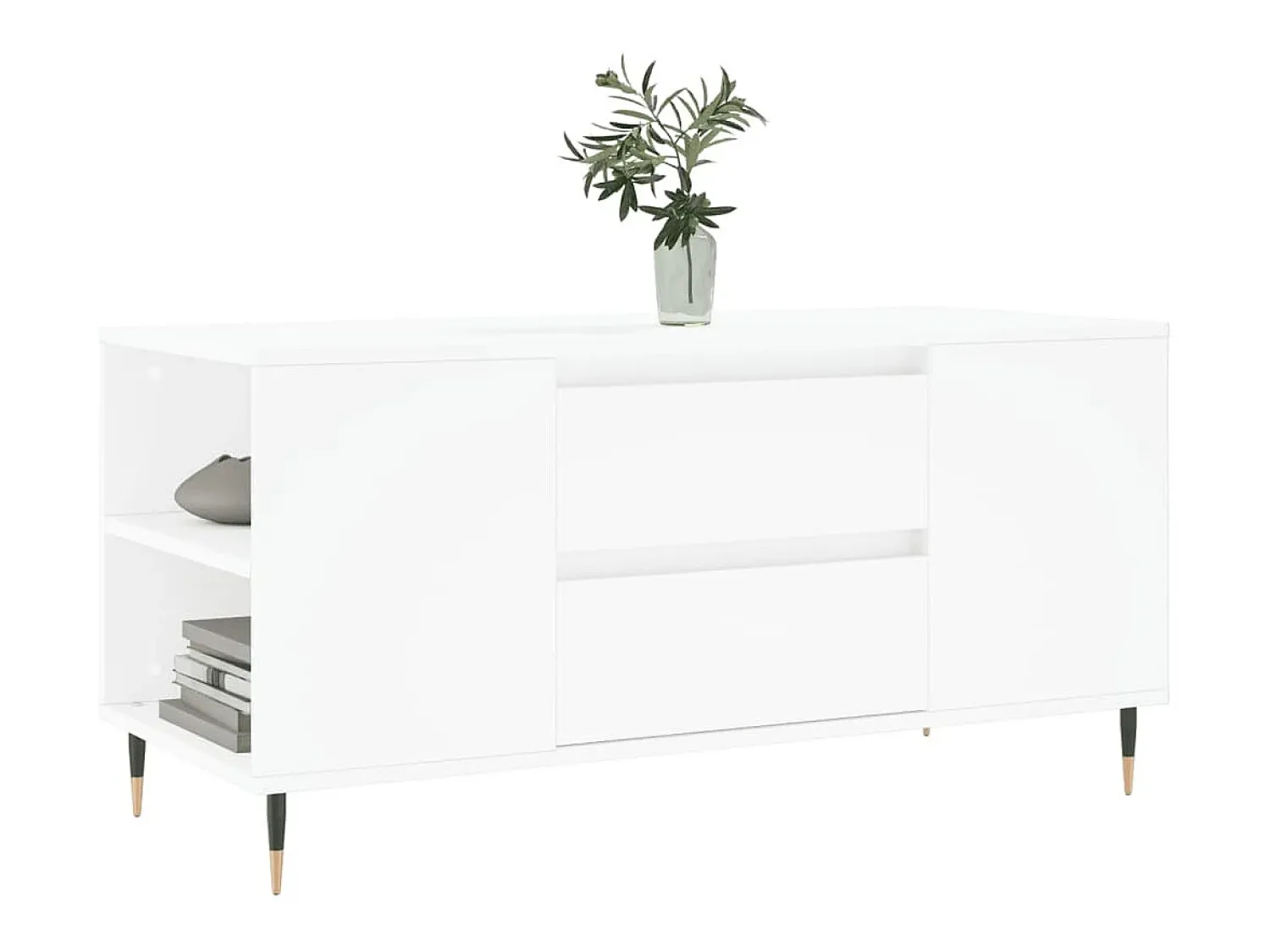 Mesa De Apoio| Mesa de centro 102x44,5x50 cm derivados de madeira PT820574 Branco