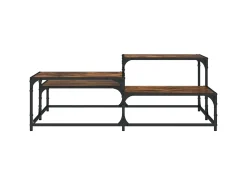 Mesa De Centro| Mesa de centro 107x107x40 cm derivados madeira carvalho fumado PT242793 Castanho