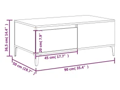 Mesa De Centro*vidaxl Mesa de centro 90x50x36,5 cm derivados de madeira Branco