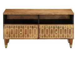 vidaxl Mesa de centro 80x54x40 cm madeira de mangueira maciça^ Mesa De Centro