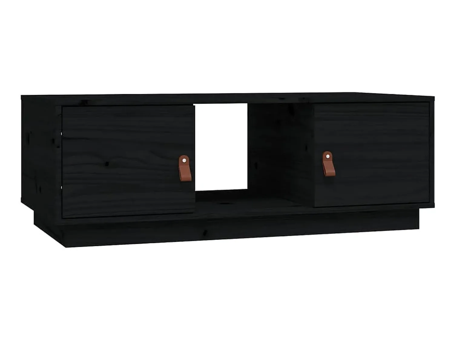 Mesa De Centro| Mesa de centro 100x50x35 cm madeira de pinho maciça PT279322 Preto