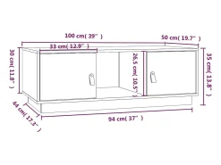 Mesa De Centro|vidaxl Mesa de centro 100x50x35 cm madeira de pinho maciça Preto