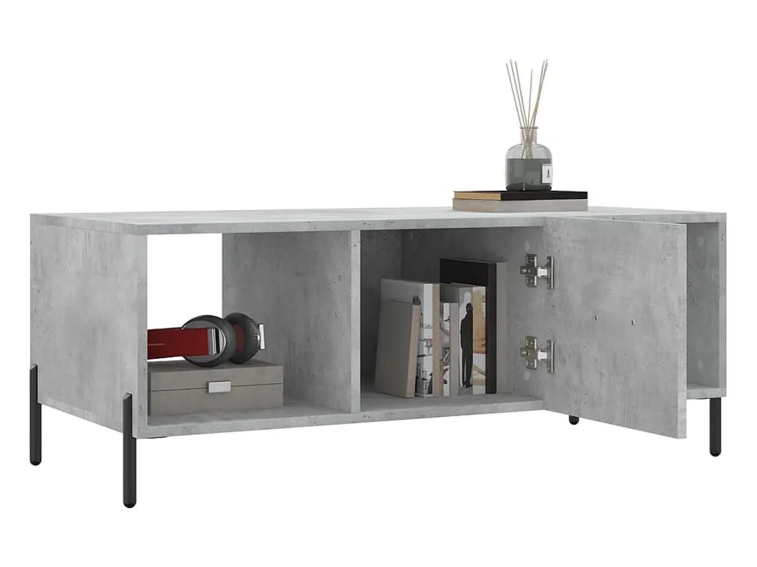 Mesa De Centro|vidaxl Mesa de centro 102x50x40 cm madeira processada cinza cimento Cinzento