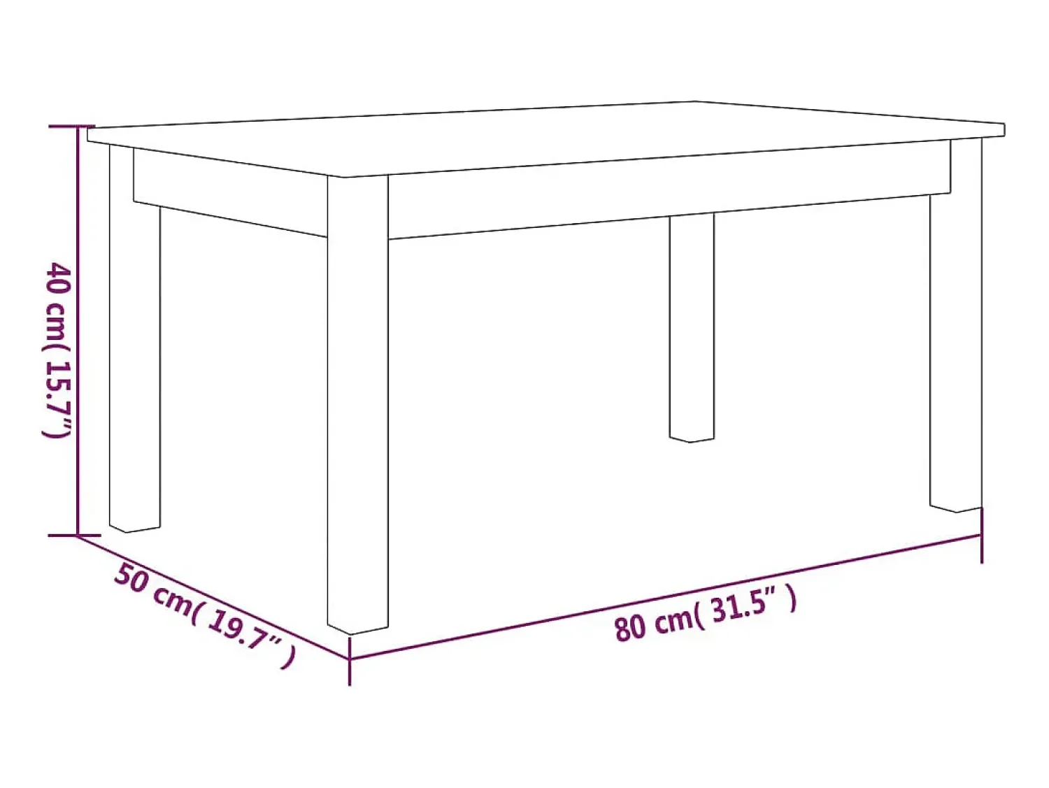 Mesa De Centro|vidaxl Mesa de centro 80x50x40 cm madeira de pinho maciça Natural claro