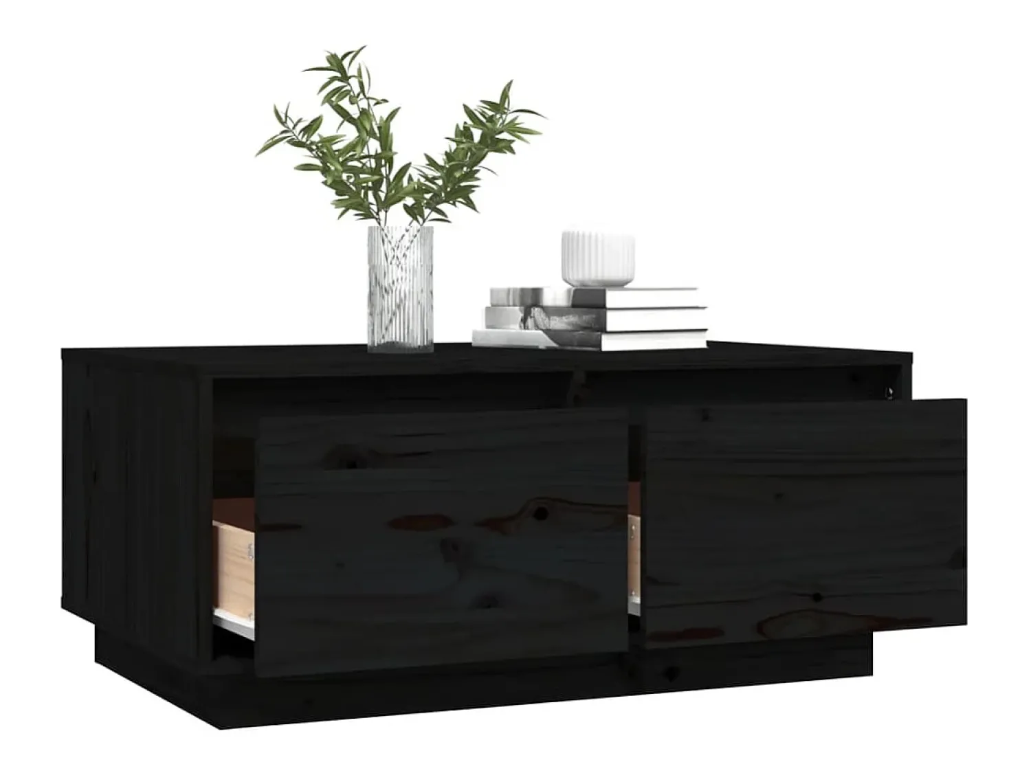 Mesa De Centro*vidaxl Mesa de centro 80x50x35 cm madeira de pinho maciça Preto