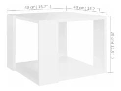 Mesa De Centro|vidaxl Mesa de centro 40x40x30 cm madeira processada Branco