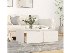 Mesa De Centro* Mesa de centro 80x50x35 cm madeira de pinho maciça PT790434 Branco