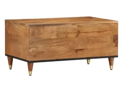 Mesa de centro 80x50x40 cm madeira de mangueira maciça PT224368^ Mesa De Centro