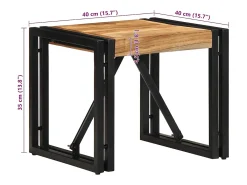 Mesa De Centro*vidaxl Mesa de centro 40x40x35 cm madeira de acácia maciça Natural claro