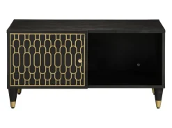Mesa De Centro| Mesa de centro 80x50x40 cm madeira de mangueira maciça PT607951 Preto