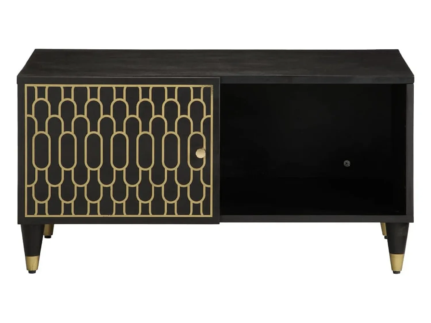 Mesa De Centro| Mesa de centro 80x50x40 cm madeira de mangueira maciça PT607951 Preto