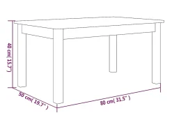 New vidaxl Mesa de centro 80x50x40 cm madeira de pinho maciça Branco