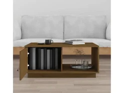 Mesa de centro 80x50x35,5 cm madeira pinho maciça -mel PT757523^ Mesa De Centro