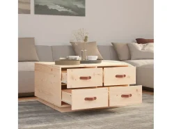 Clearance vidaxl Mesa de centro 80x80x45 cm madeira de pinho maciça Natural claro