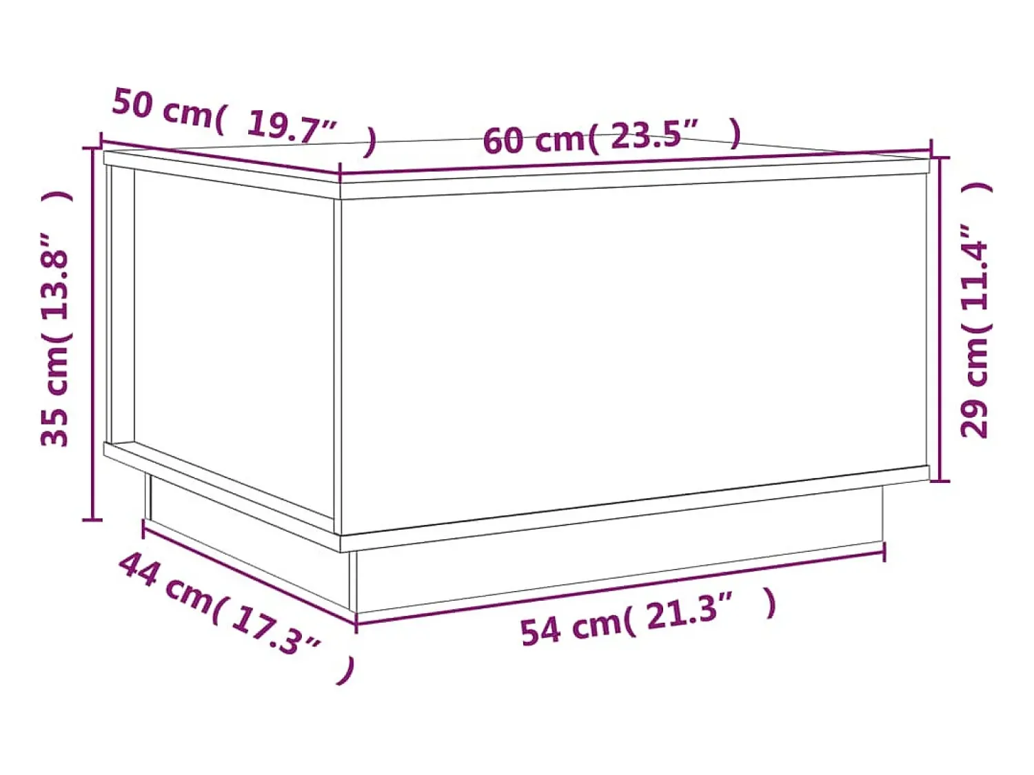 Mesa De Centro|vidaxl Mesa de centro 60x50x35 cm madeira de pinho maciça Branco
