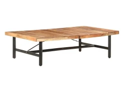 vidaxl Mesa de centro 142x90x42 cm madeira de acácia maciça Natural claro