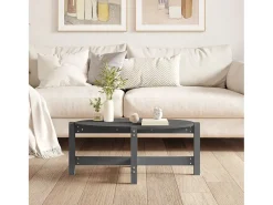 Mesa de centro 87x48x35 cm madeira de pinho maciça cinza PT392574^ Mesa De Centro