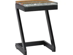 Mesa De Apoio* Mesa de centro 30x30x50 cm madeira de teca maciça e poliresina PT678476 Multicor