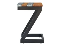 Mesa De Apoio* Mesa de centro 30x30x50 cm madeira de teca maciça e poliresina PT678476 Multicor