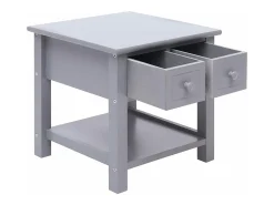 Mesa De Centro| Mesa de centro 40x40x40 cm madeira de paulownia PT947713 Cinzento