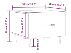 vidaxl Mesa de centro 50x50x40 cm madeira processada brilhante^ Mesa De Centro