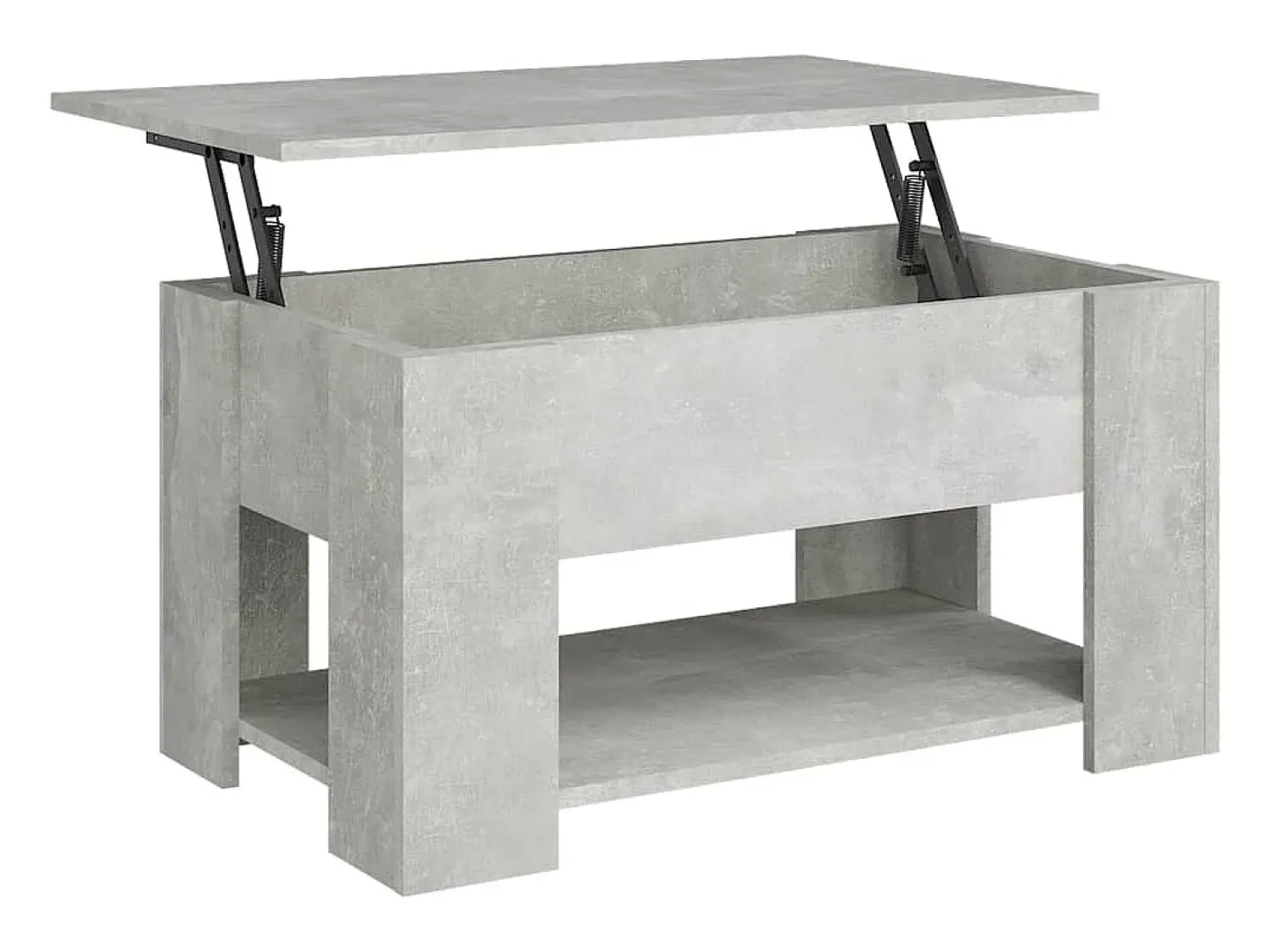 Clearance Mesa de centro 79x49x41 cm madeira processada cinza cimento PT795437 Cinzento
