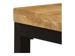 Mesa De Centro|vidaxl Mesa de centro 100x50x35 cm madeira de mangueira maciça e aço Natural claro