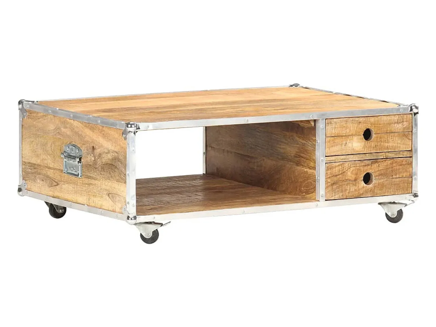 Mesa De Centro*vidaxl Mesa de centro 89x59x33 cm madeira de mangueira áspera maciça Natural claro