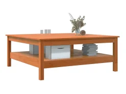 Mesa De Centro* Mesa de centro 100x100x40 cm madeira pinho maciça cera PT706405 Castanho