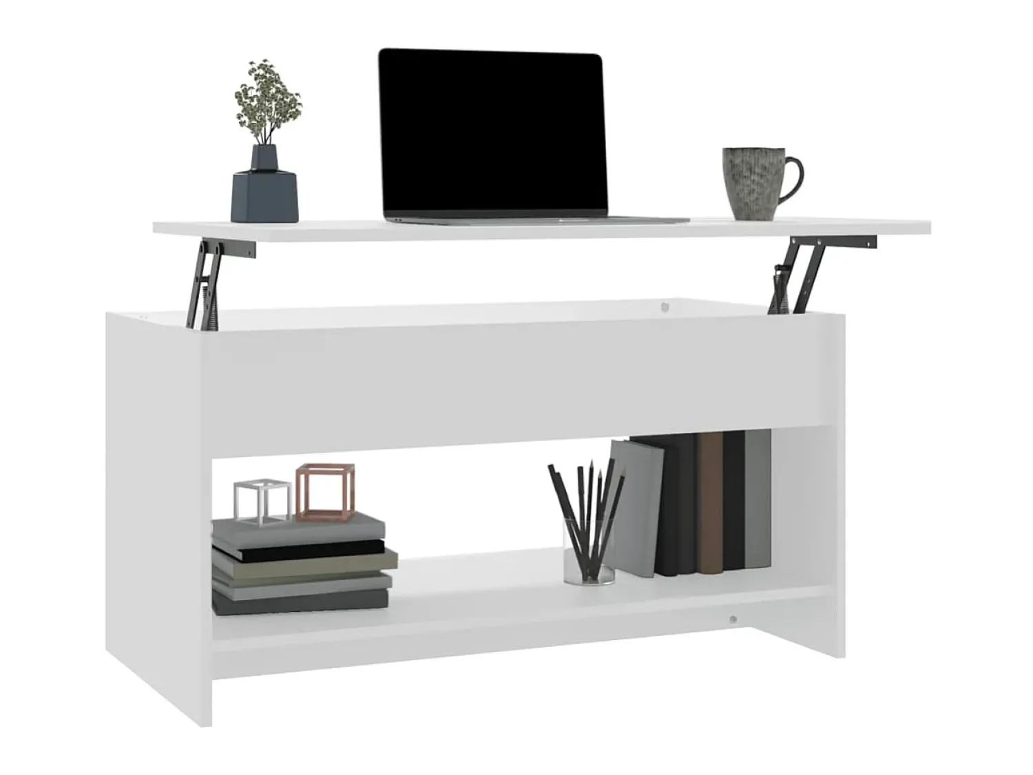 Mesa De Centro* Mesa de centro 102x50x52,5 cm madeira processada PT342440 Branco