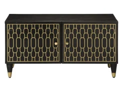 Mesa De Centro| Mesa de centro 80x50x40 cm madeira de mangueira maciça PT729131 Preto