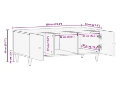 Mesa De Centro|vidaxl Mesa de centro 100x54x40 cm madeira de mangueira maciça Natural claro