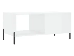 Outlet vidaxl Mesa de centro 90x50x40 cm madeira processada brilhante Branco