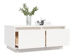 Mesa De Centro|vidaxl Mesa de centro 80x50x35 cm madeira de pinho maciça Branco