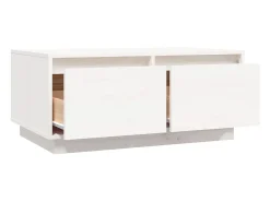 Mesa De Centro|vidaxl Mesa de centro 80x50x35 cm madeira de pinho maciça Branco