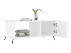 Best Mesa de centro 90x50x40 cm madeira processada brilhante PT748541 Branco