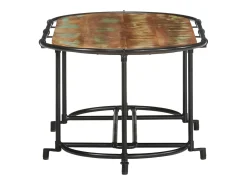 Mesa De Centro|vidaxl Mesa de centro 110x55x40 cm madeira recuperada maciça Natural claro