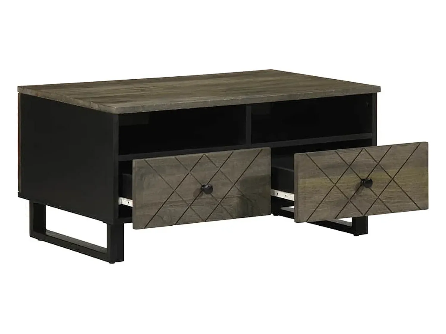 Mesa De Centro|vidaxl Mesa de centro 80x54x40 cm madeira de mangueira maciça Preto
