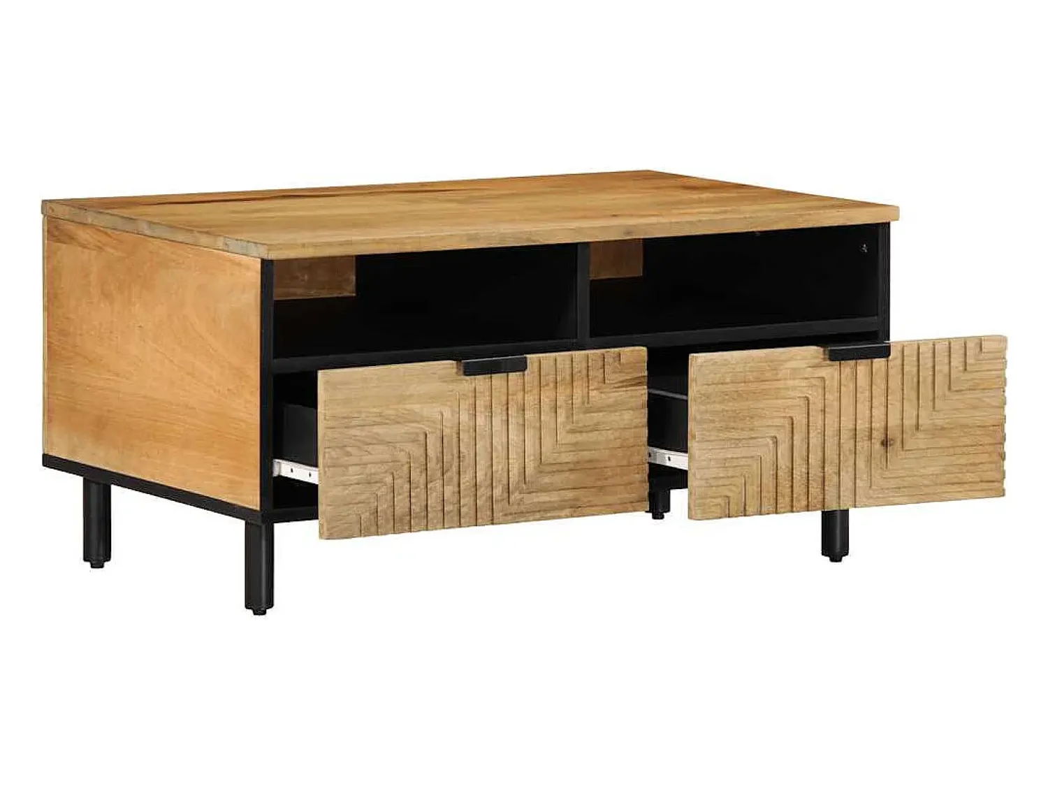 Mesa De Centro*vidaxl Mesa de centro 80x54x40 cm madeira de mangueira maciça castanho Natural claro