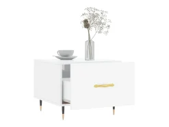 Mesa De Centro*vidaxl Mesa de centro 50x50x40 cm madeira processada brilhante Branco