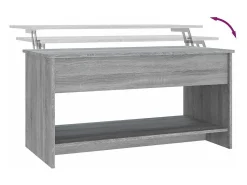 vidaxl Mesa de centro 102x50x52,5 cm madeira processada sonoma cinza^ Mesa De Centro