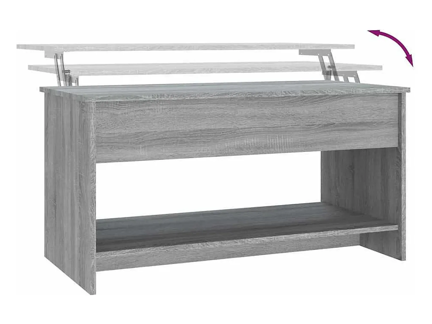 vidaxl Mesa de centro 102x50x52,5 cm madeira processada sonoma cinza^ Mesa De Centro