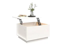 Mesa De Centro| Mesa de centro 60x50x35 cm madeira de pinho maciça PT330983 Branco