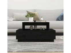 Mesa De Centro| Mesa de centro 80x55x40,5 cm madeira de pinho maciça PT773770 Preto