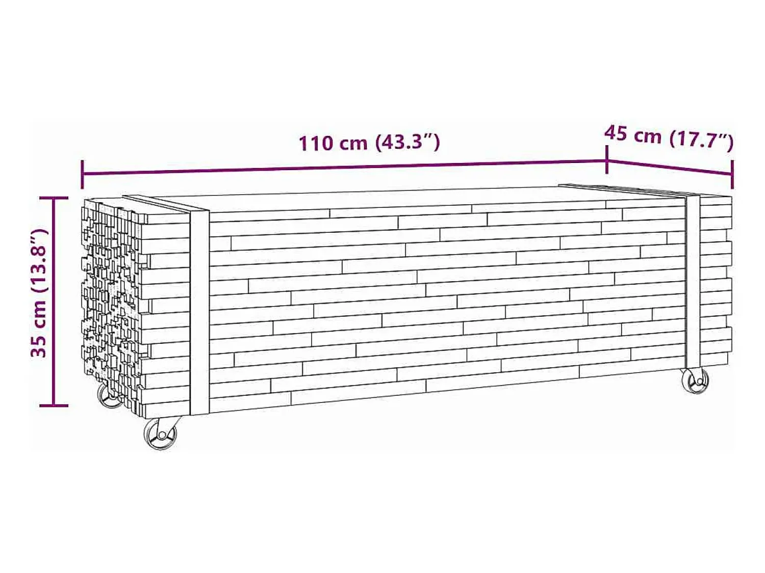 vidaxl Mesa de centro 110x45x35 cm madeira maciça teca^ Mesa De Centro