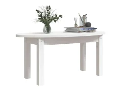 Mesa De Centro* Mesa de centro 80x40x35 cm madeira de pinho maciça PT690561 Branco
