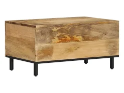 Mesa De Centro*vidaxl Mesa de centro 80x50x40 cm madeira de mangueira maciça Natural claro