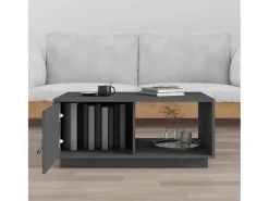 Mesa De Centro* Mesa de centro 80x80x35,5 cm madeira de pinho maciça cinza PT414375 Cinzento